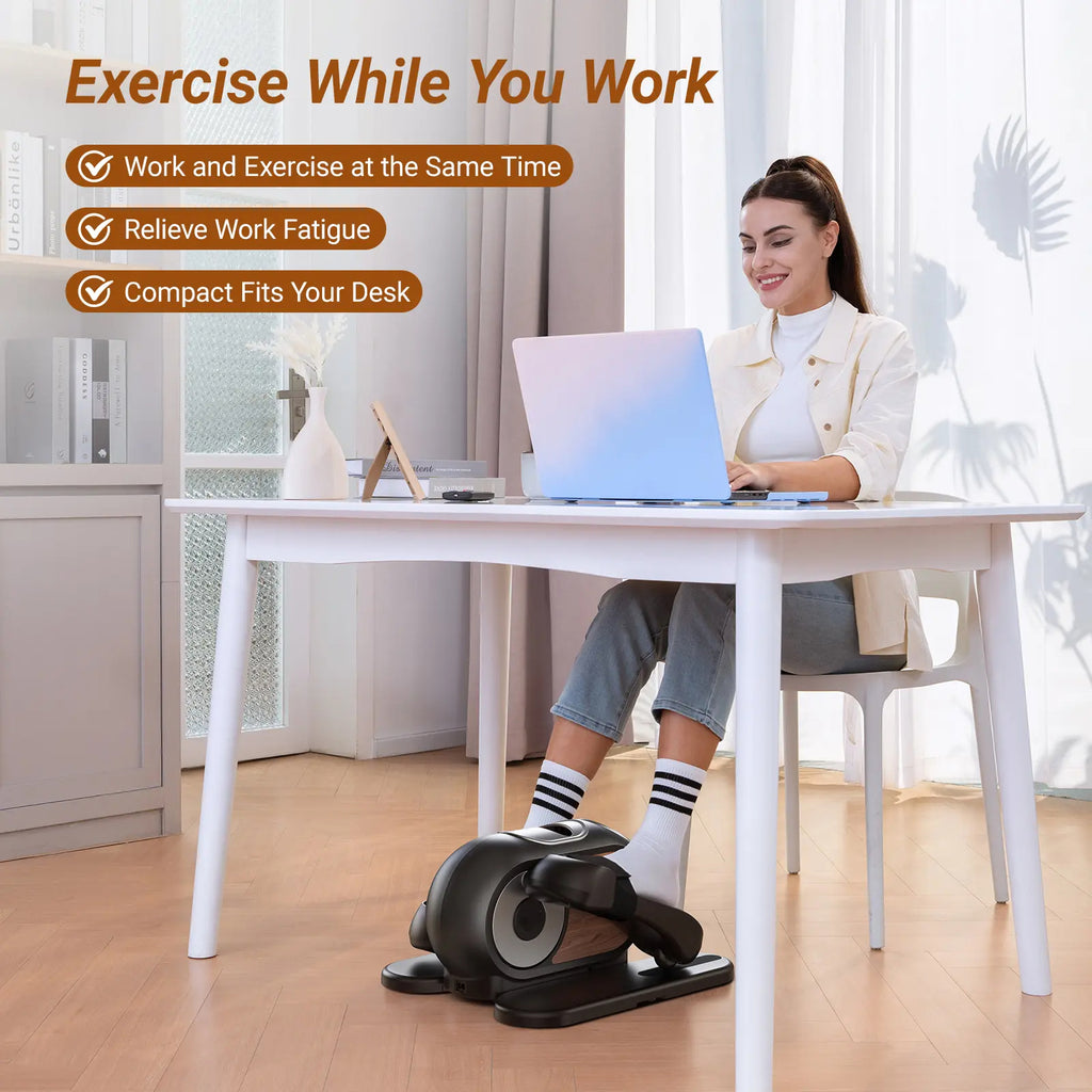 Under Desk Elliptical Machine with Remote Control & 12-Speeds