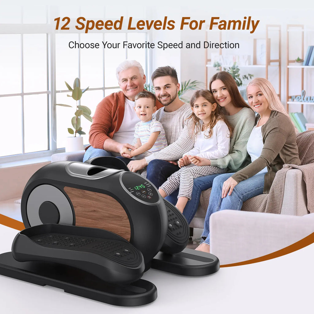 Under Desk Elliptical Machine with Remote Control & 12-Speeds